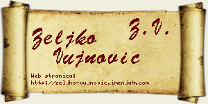 Željko Vujnović vizit kartica